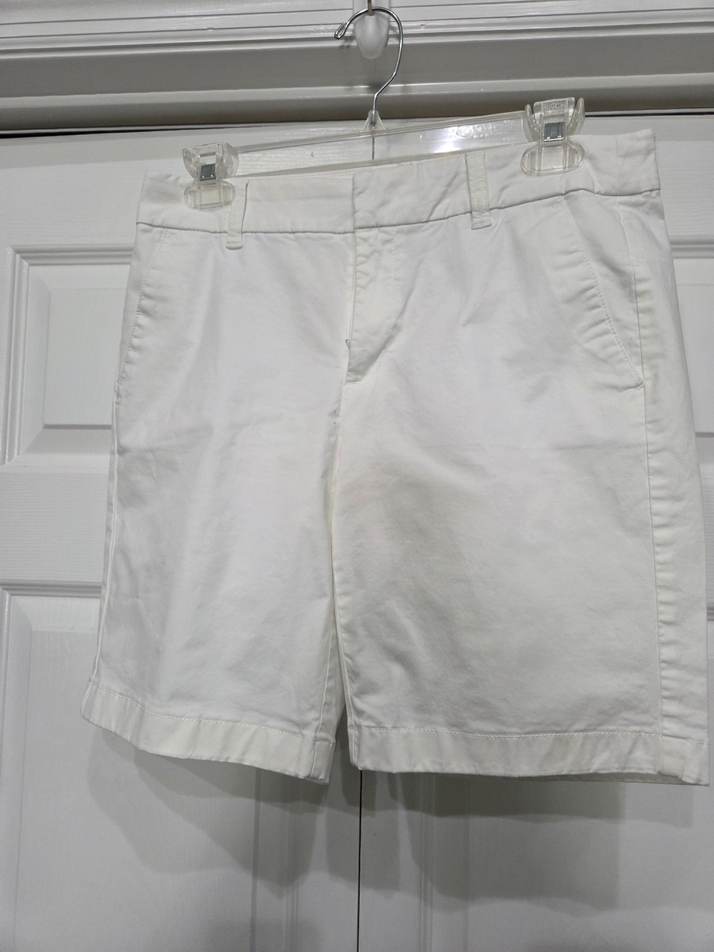 J. Crew White Cotton Shorts with Classic Waistband